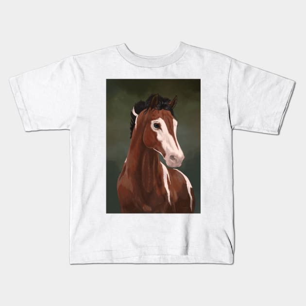 Bay Pinto Horse Kids T-Shirt by KJL90